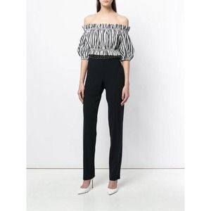 Emporio Armani Black Wool Blend Elastic High